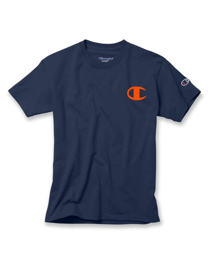 Champion T-Shirt Jongens - Donkerblauw - Cotton Logo Pieces ( 549837-GYA )